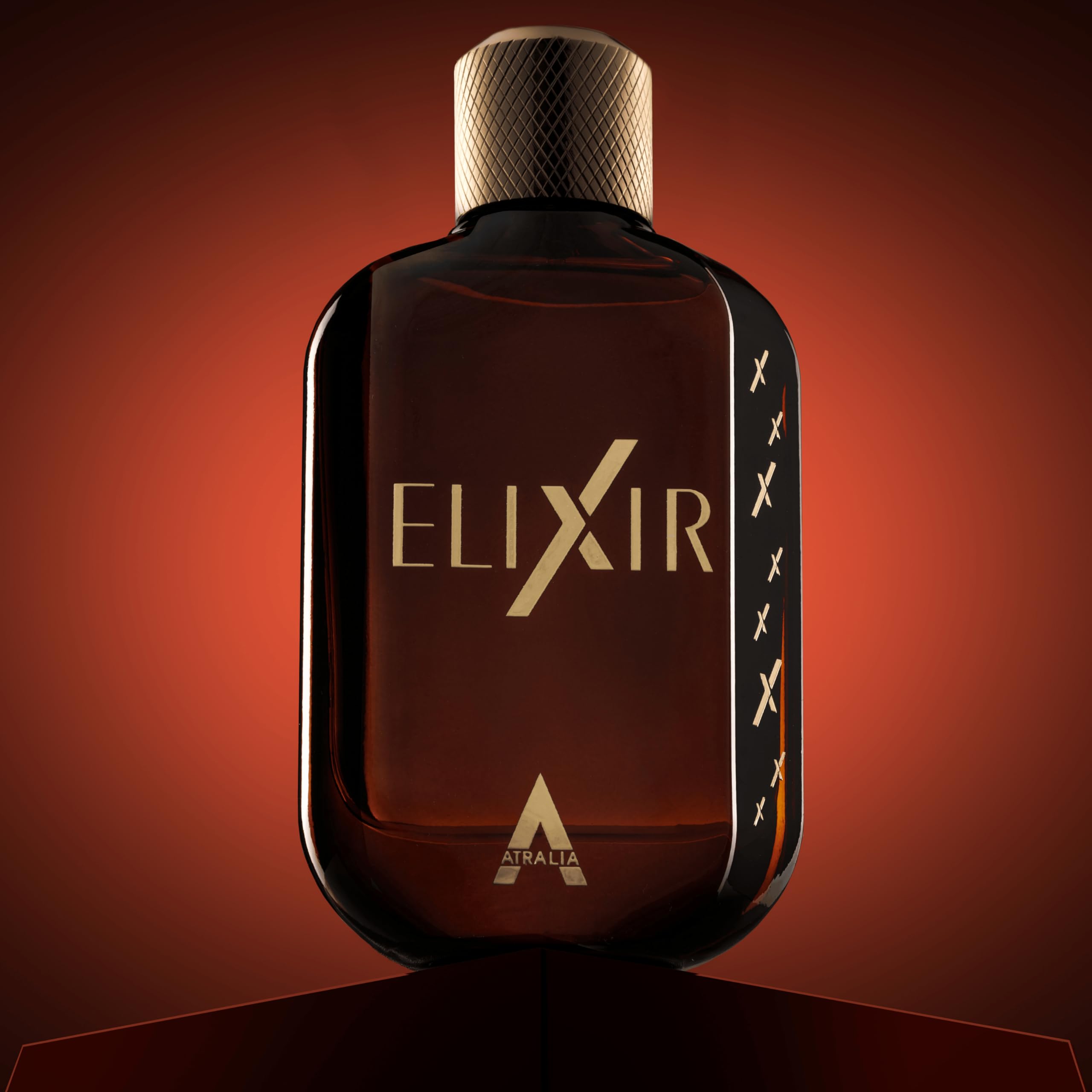 Atralia Elixir packaging highlights premium, gift-ready presentation on a sleek modern bottle.