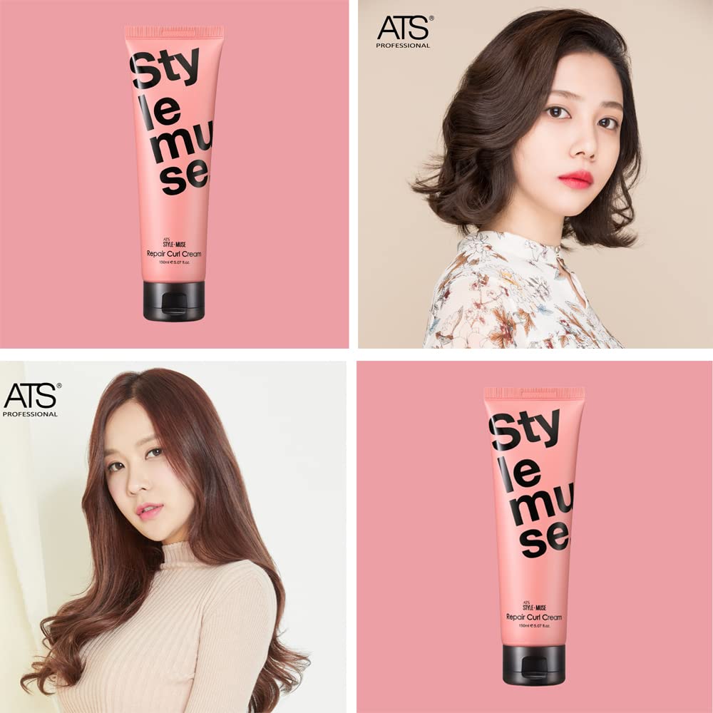 ATS Professional STYLEMUSE Repair Curl Cream dispenser shows easy glide and lightweight hold.