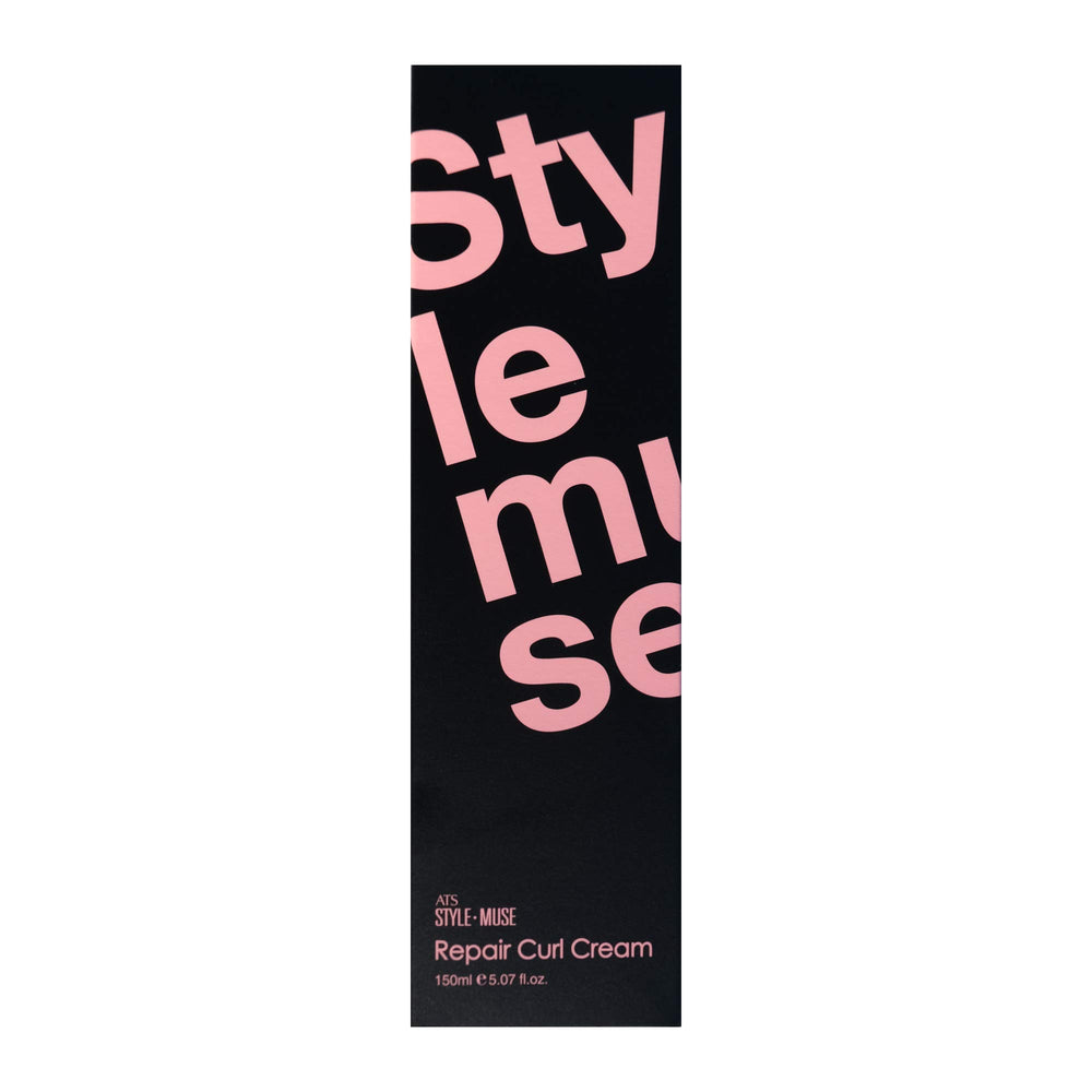 Hair ends sealed with STYLEMUSE Repair Curl Cream for lasting moisture.