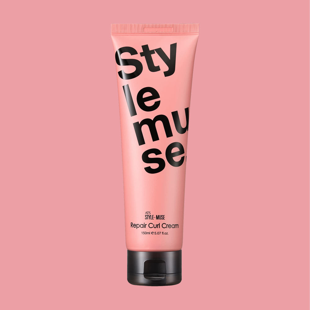 ATS Professional STYLEMUSE Repair Curl Cream applied to wet hair for volume and definition.