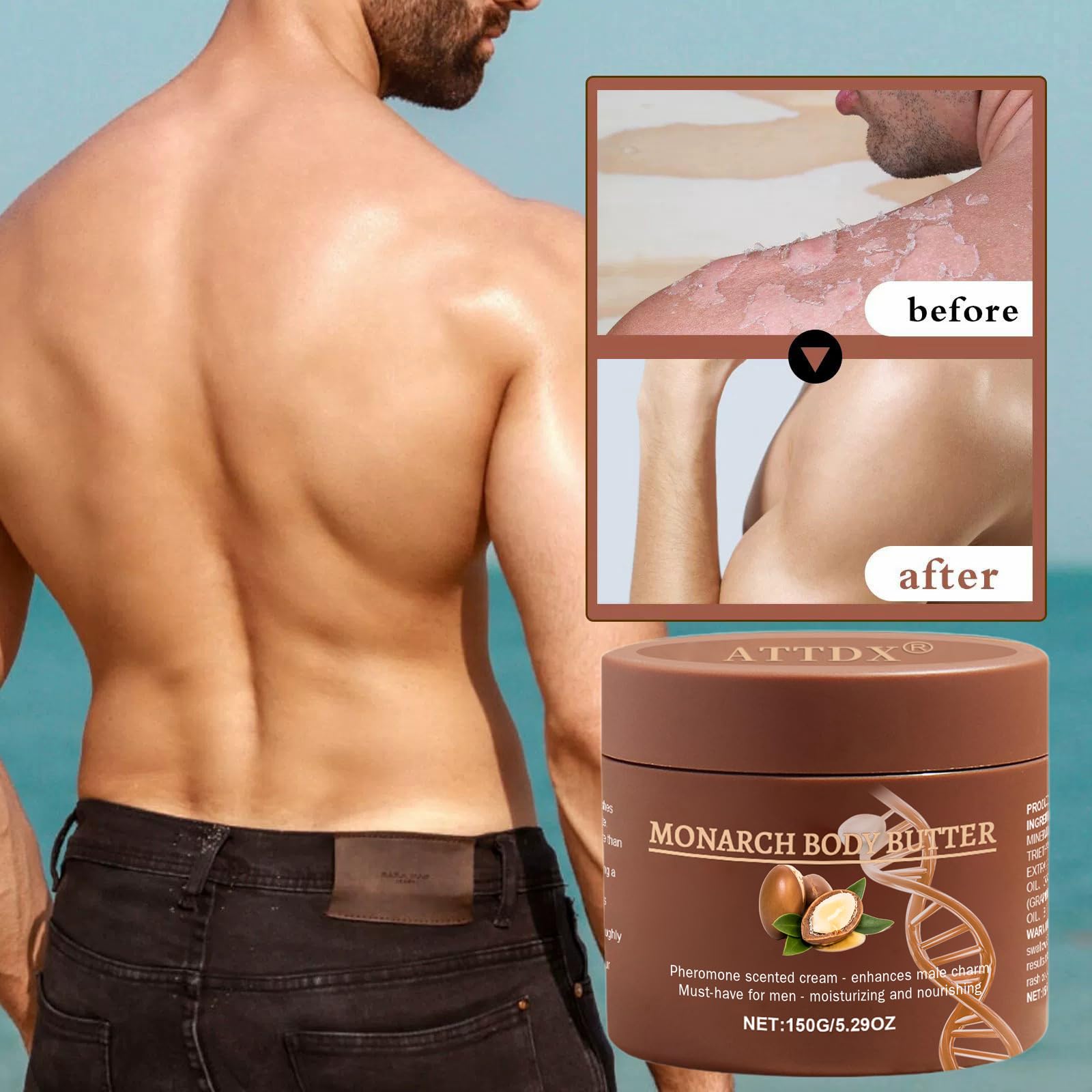 ATTDX pheromone-scented cream after washing to lock in moisture without clogging pores.