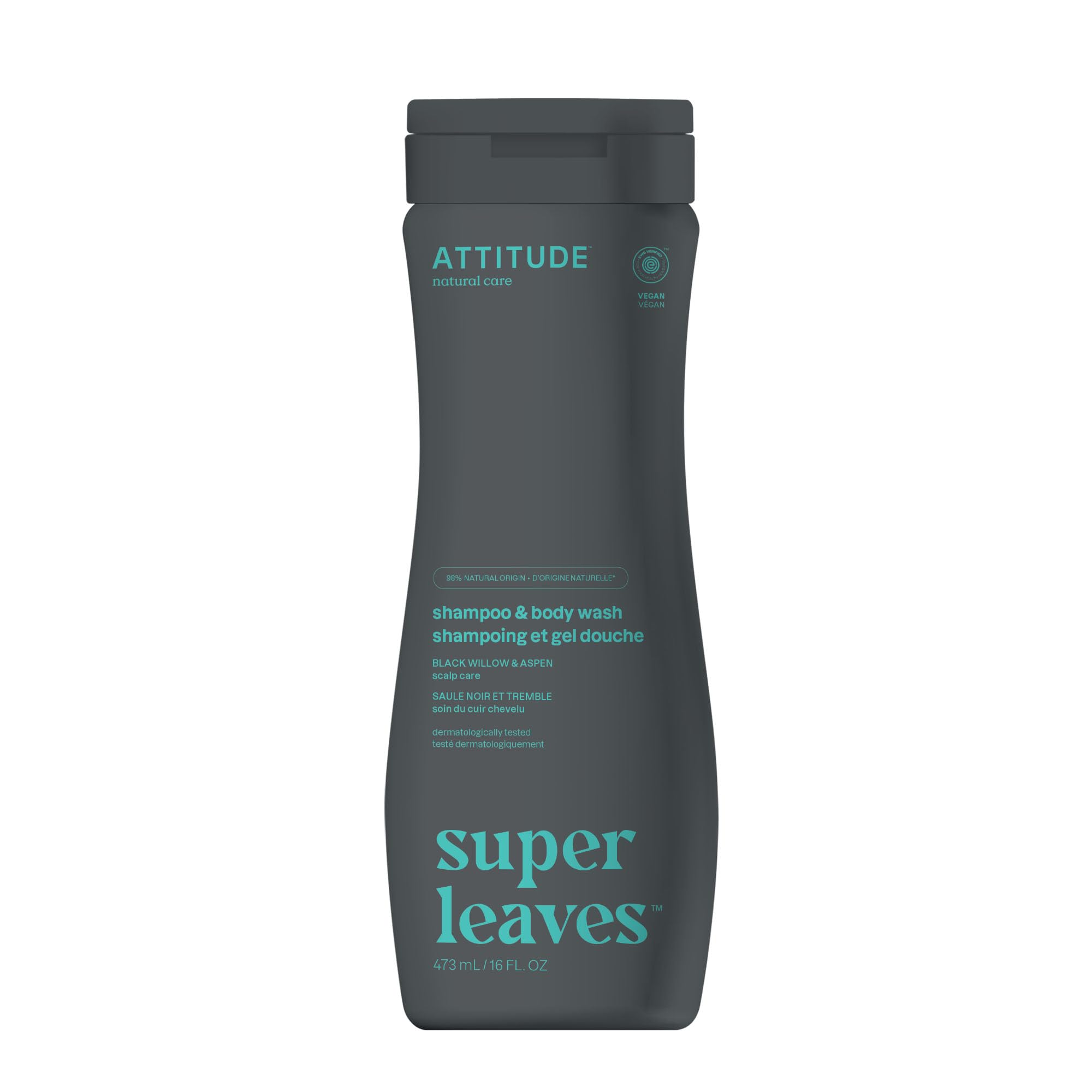 ATTITUDE 2-in-1 bottle-pour shows clean, easy daily wash for skin and hair