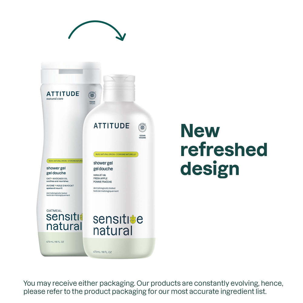 ATTITUDE body wash apple-rosemary fragrance enhances mood during shower.
