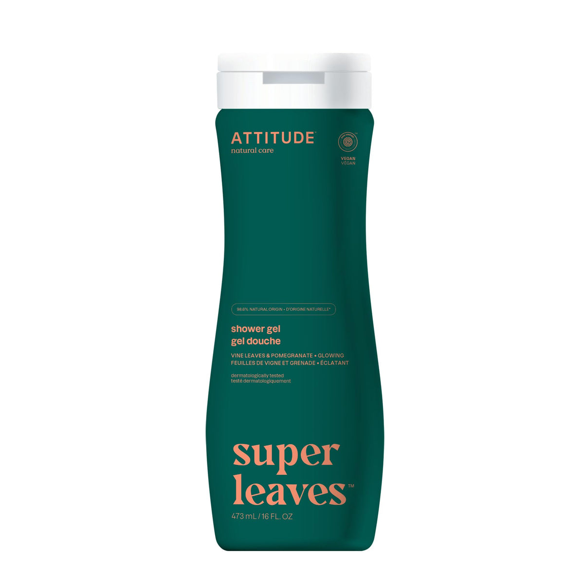 ATTITUDE Body Wash bottle shows clean ingredients for daily refreshing cleansing.