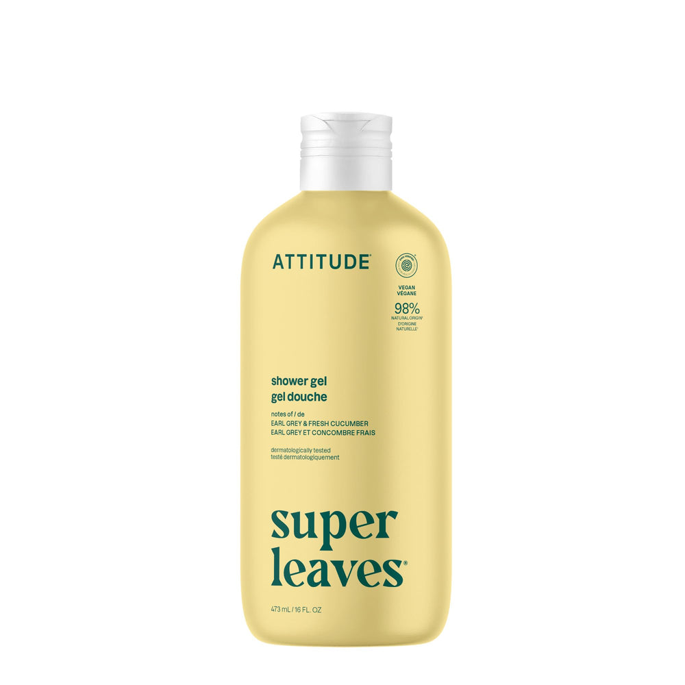 ATTITUDE body wash bottle with Earl Grey and cucumber scent for refreshing daily showers