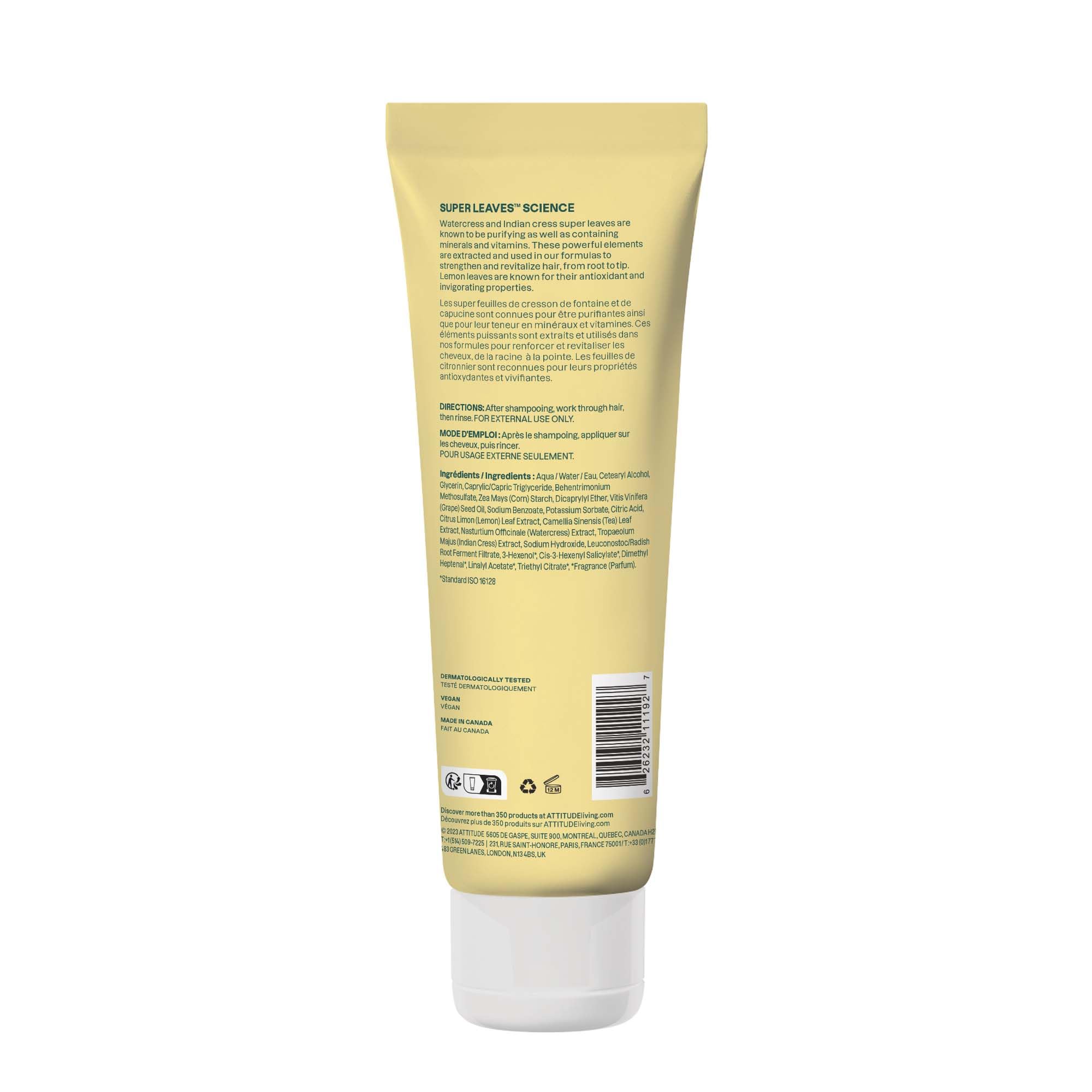 ATTITUDE Clarifying Conditioner fragrance notes Earl Grey cucumber evoke refreshing scent during routine.