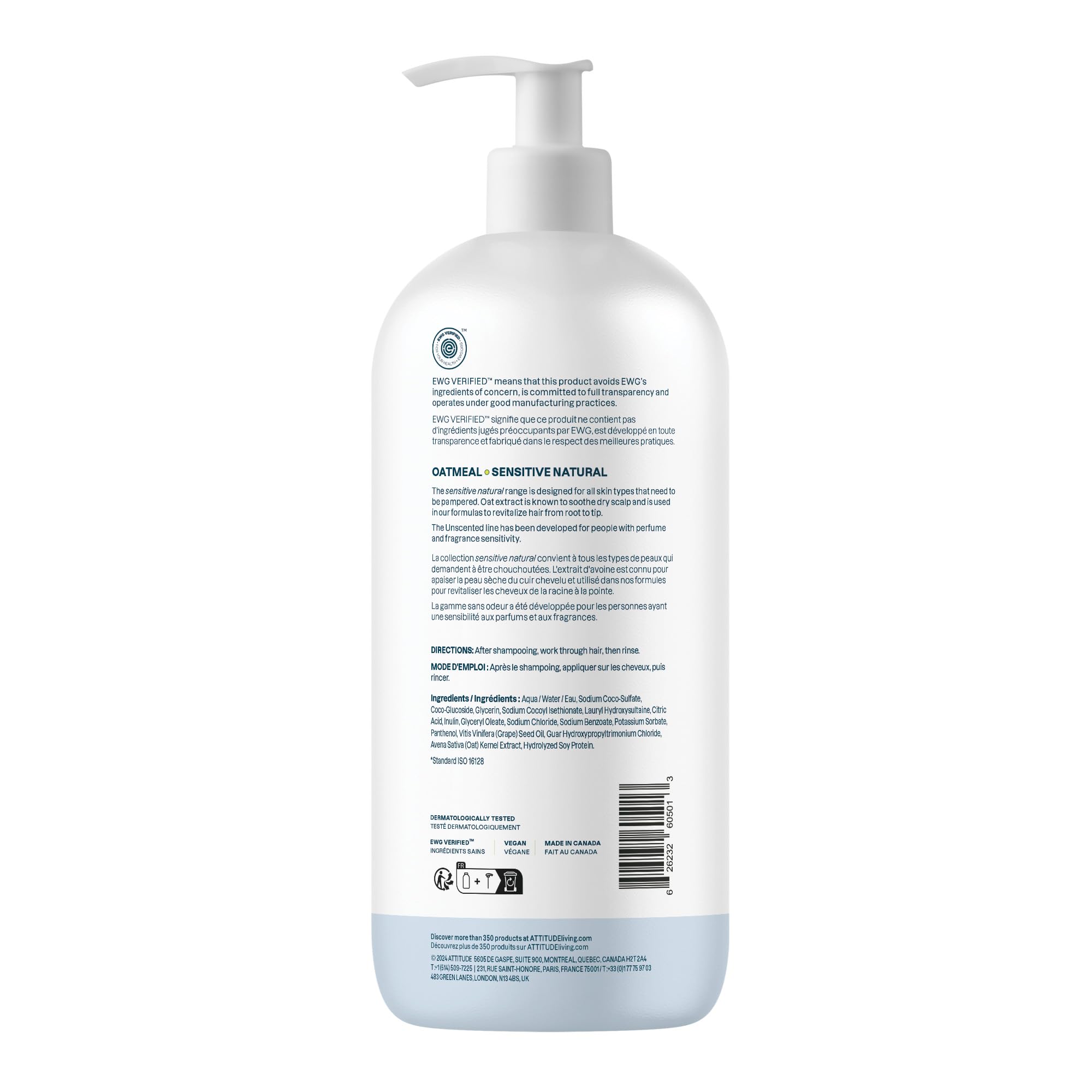 ATTITUDE daily-use shampoo bottle suggests dermatologist-tested gentle care.