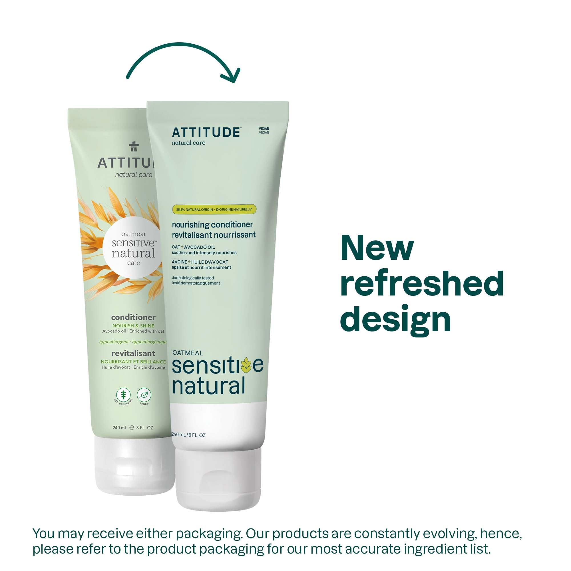 ATTITUDE avocado-oil application highlights nourishing moisture for hair.