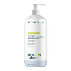 ATTITUDE hair conditioner bottle for sensitive dry scalp adds gentle volume.