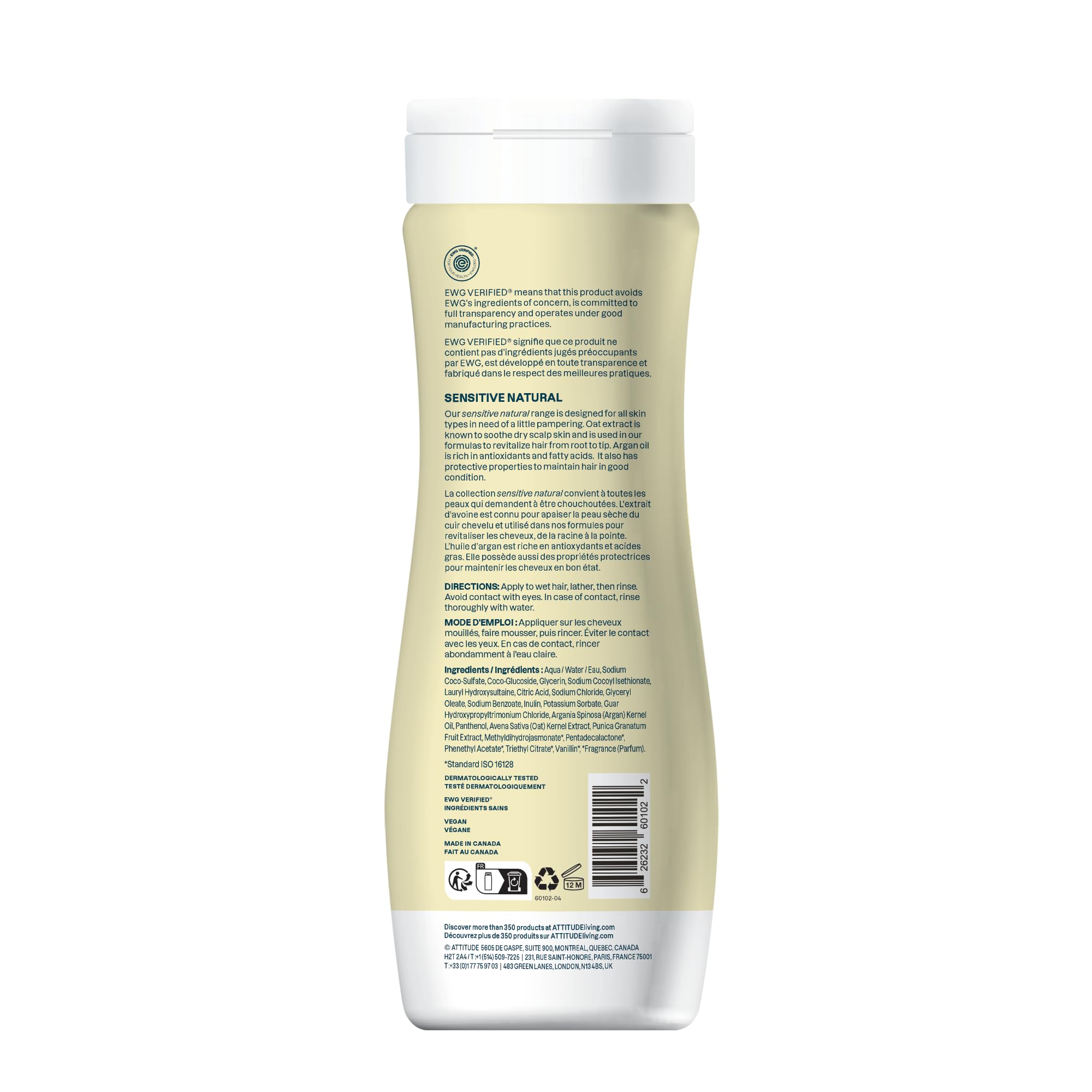 ATTITUDE hair shampoo vegan clean ingredients highlight clean beauty approach.