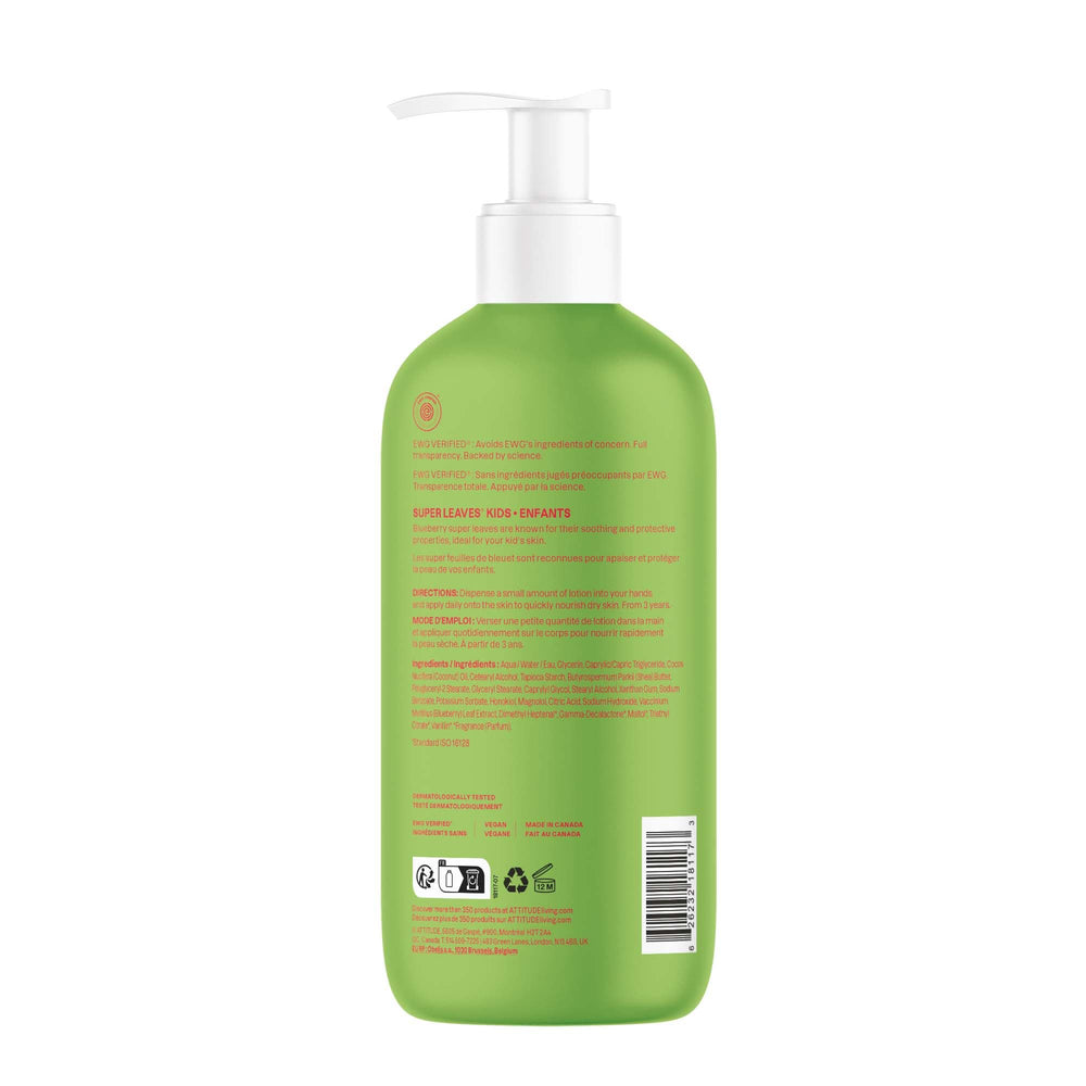 ATTITUDE Kids Lotion recyclable-bottle-hdpe supports eco-conscious packaging.