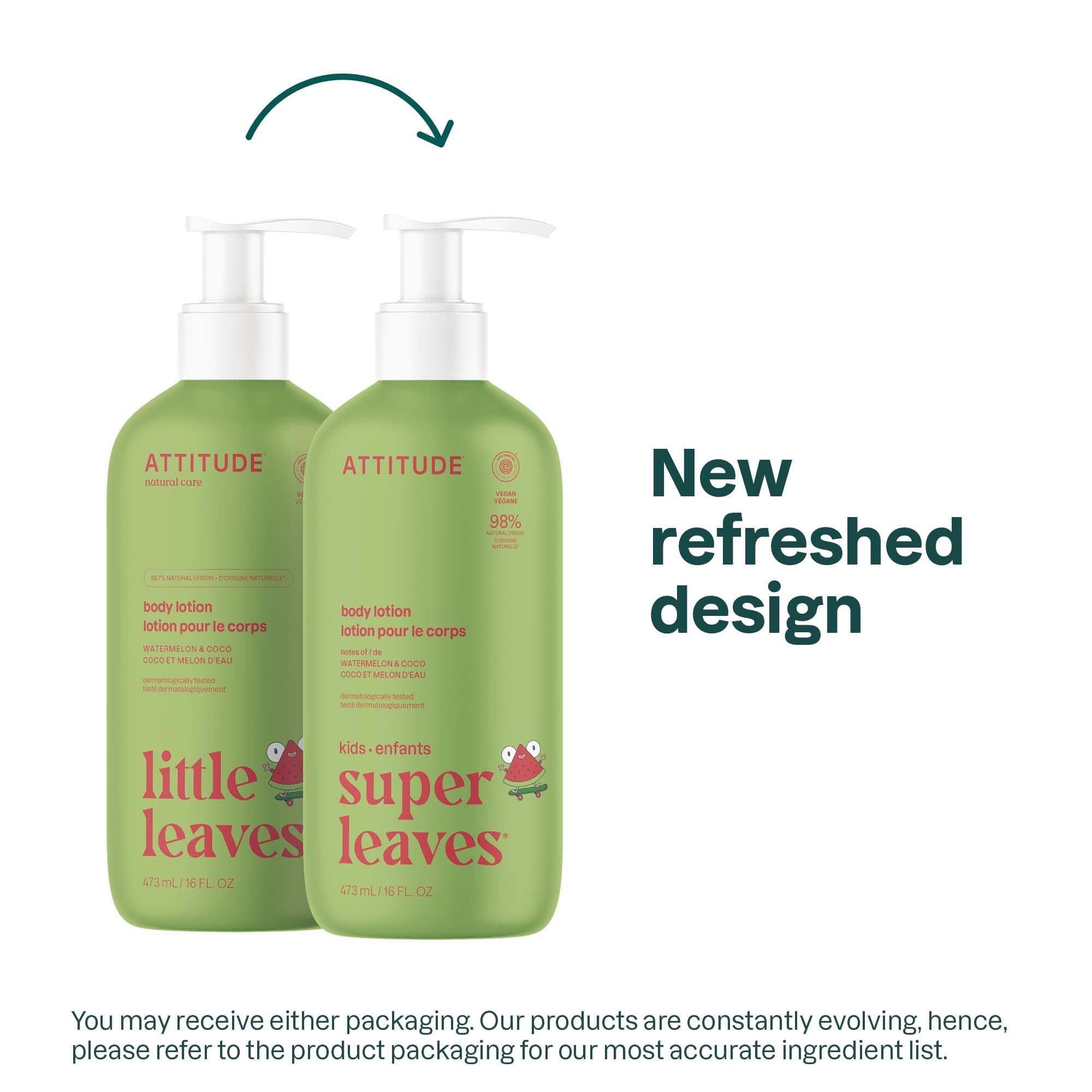 ATTITUDE Kids Lotion texture-absorption shows quick, non-greasy hydration for face and body.