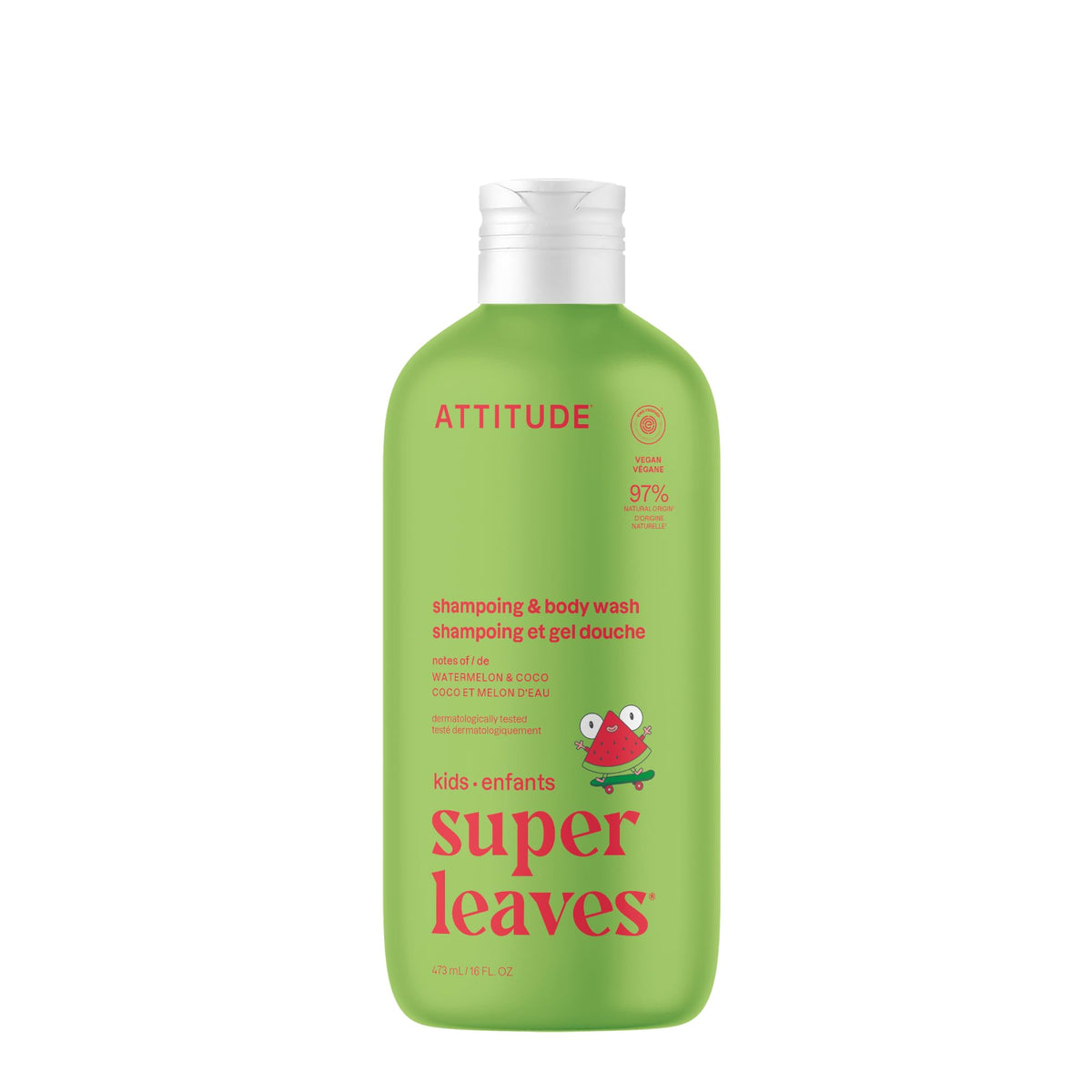 ATTITUDE Kids Shampoo bottle Watermelon and Coco for gentle daily cleansing.