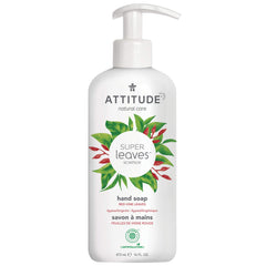 ATTITUDE Liquid Hand Soap bottle on sink with foaming lather for everyday cleansing.