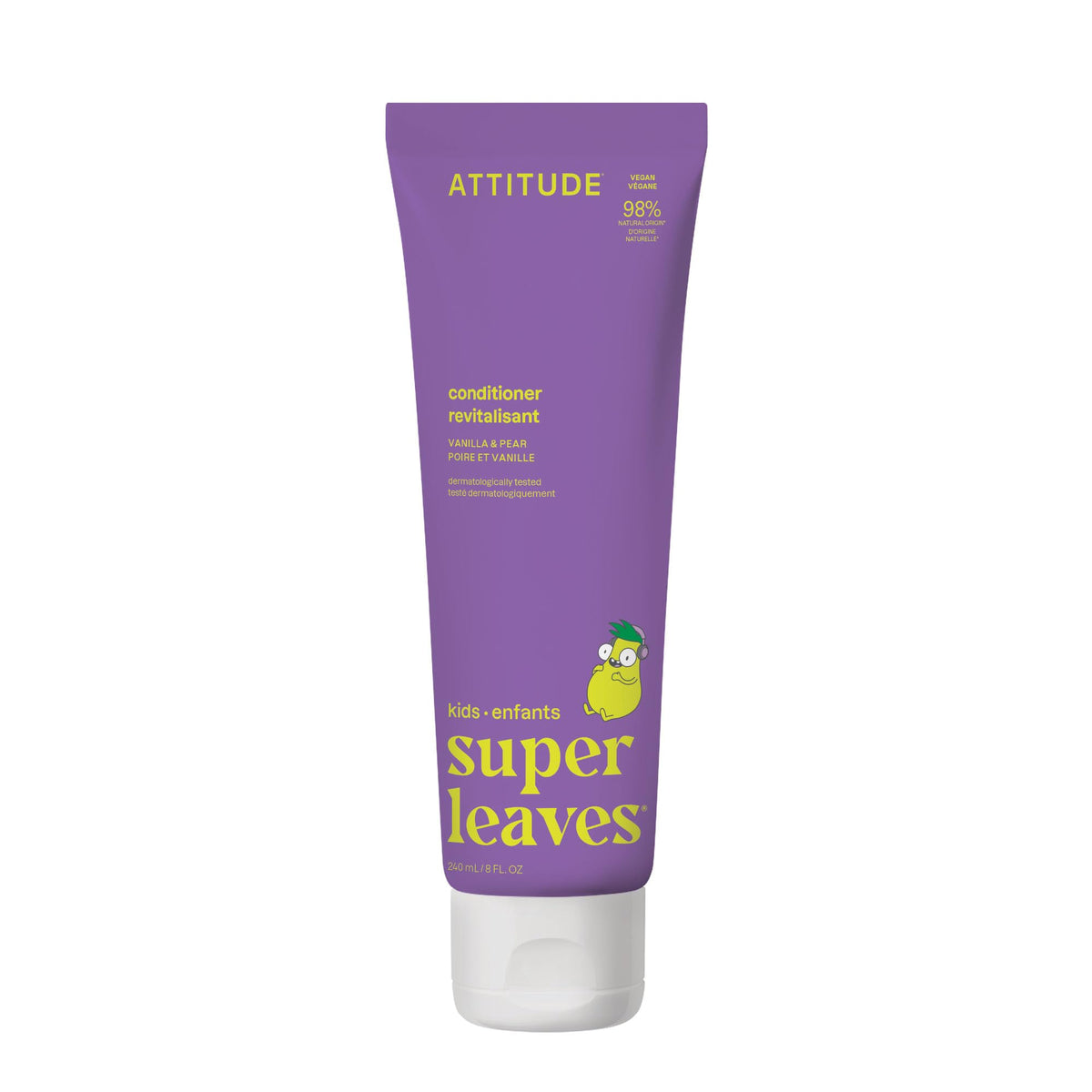 ATTITUDE Little Leaves conditioner bottle with vanilla-pear scent for gentle daily use