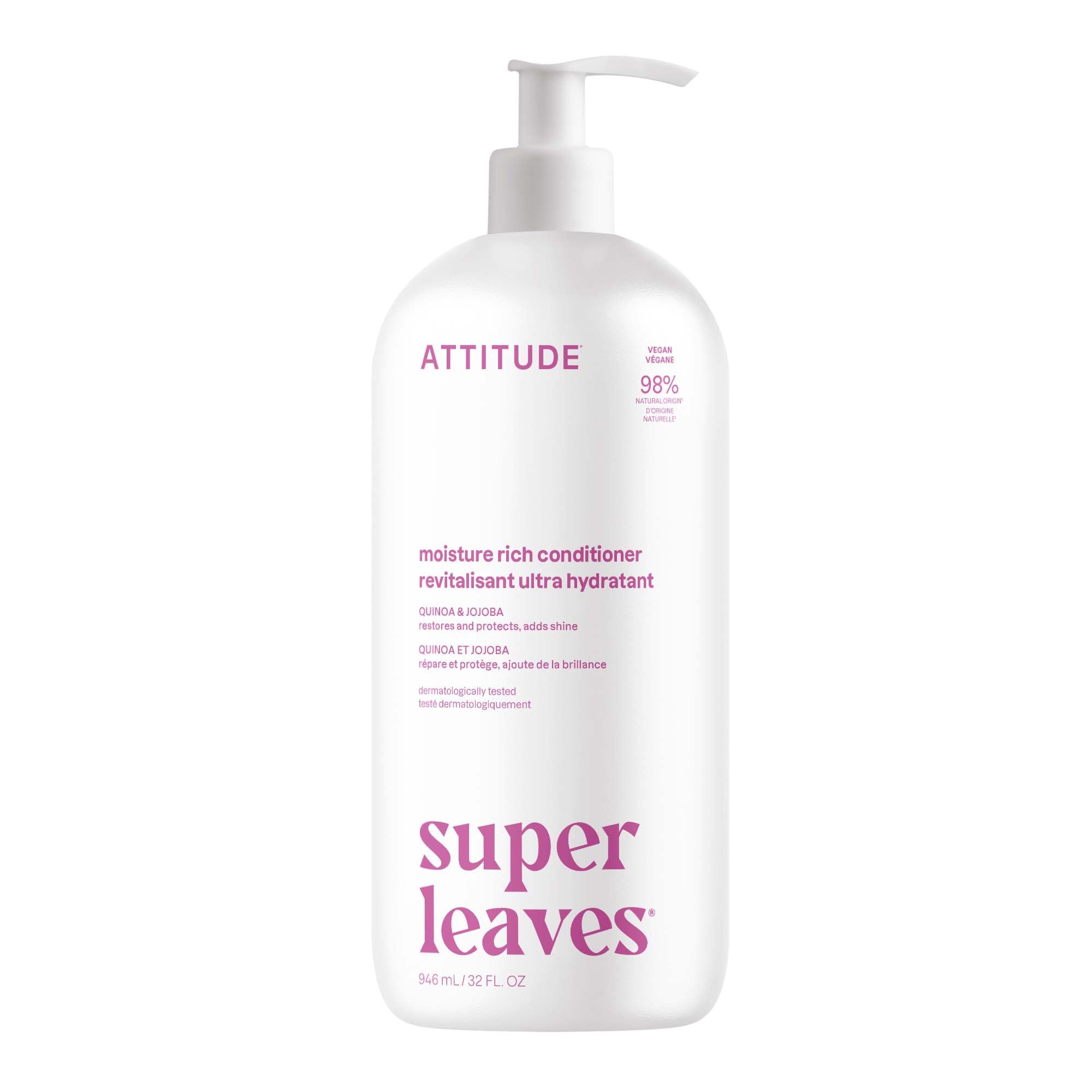 ATTITUDE Moisture Rich Hair Conditioner bottle with hydrating formula for dry hair