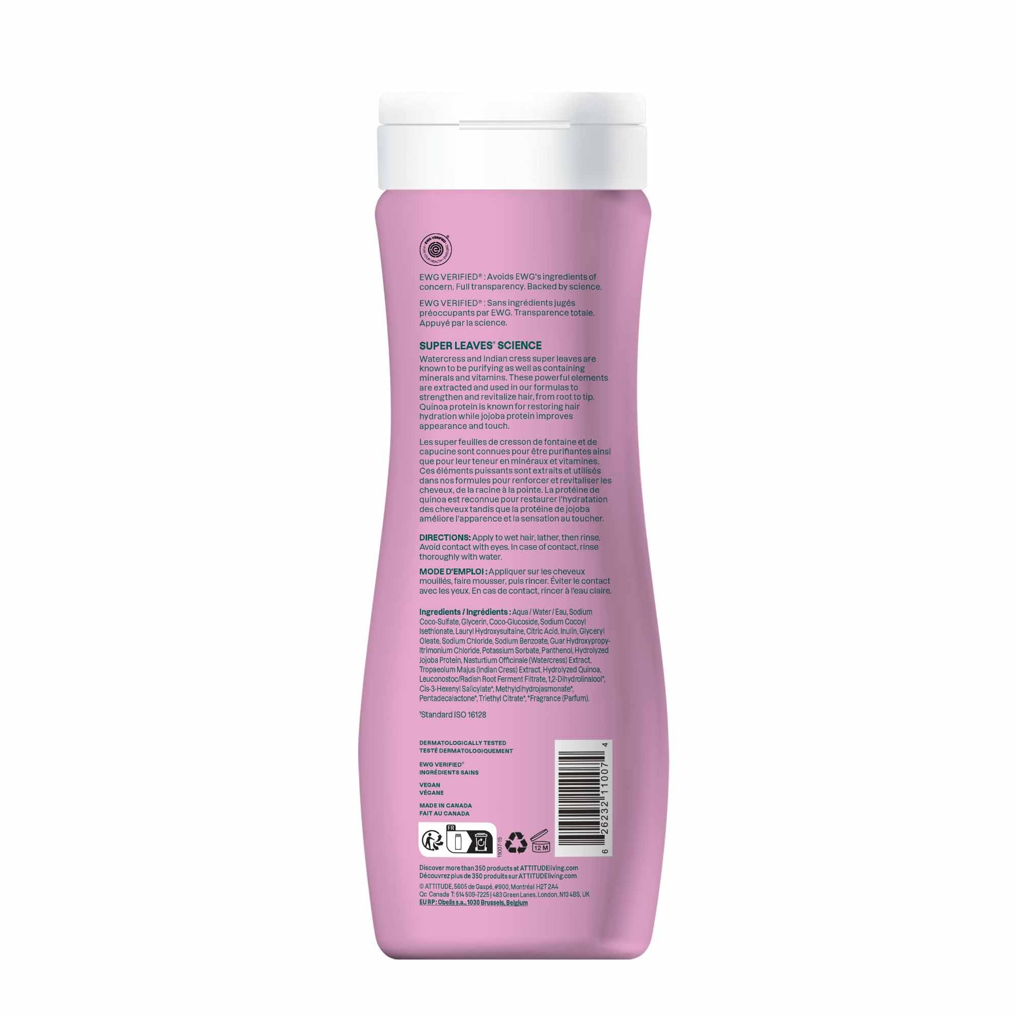 ATTITUDE Moisture Rich Hair Shampoo after use yields soft, manageable hair.