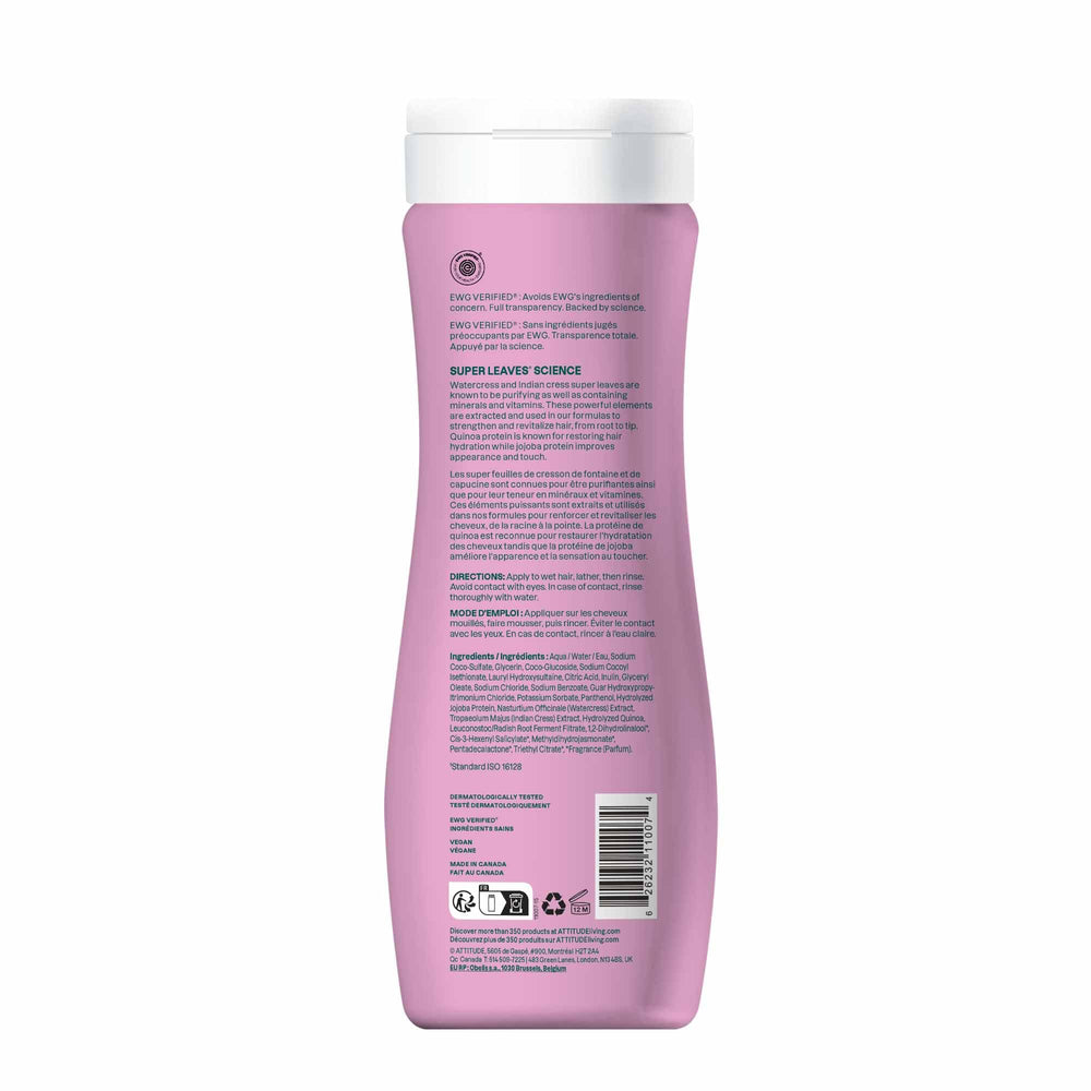 ATTITUDE Moisture Rich Hair Shampoo after use yields soft, manageable hair.