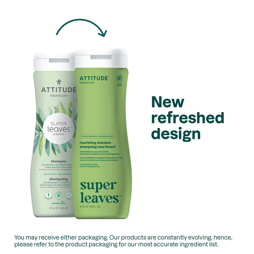 ATTITUDE Nourishing Hair Shampoo ingredients close-up highlights natural origin formula
