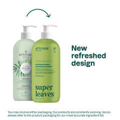 ATTITUDE Nourishing Shampoo pour demonstrates gentle cleansing for dry scalp relief.