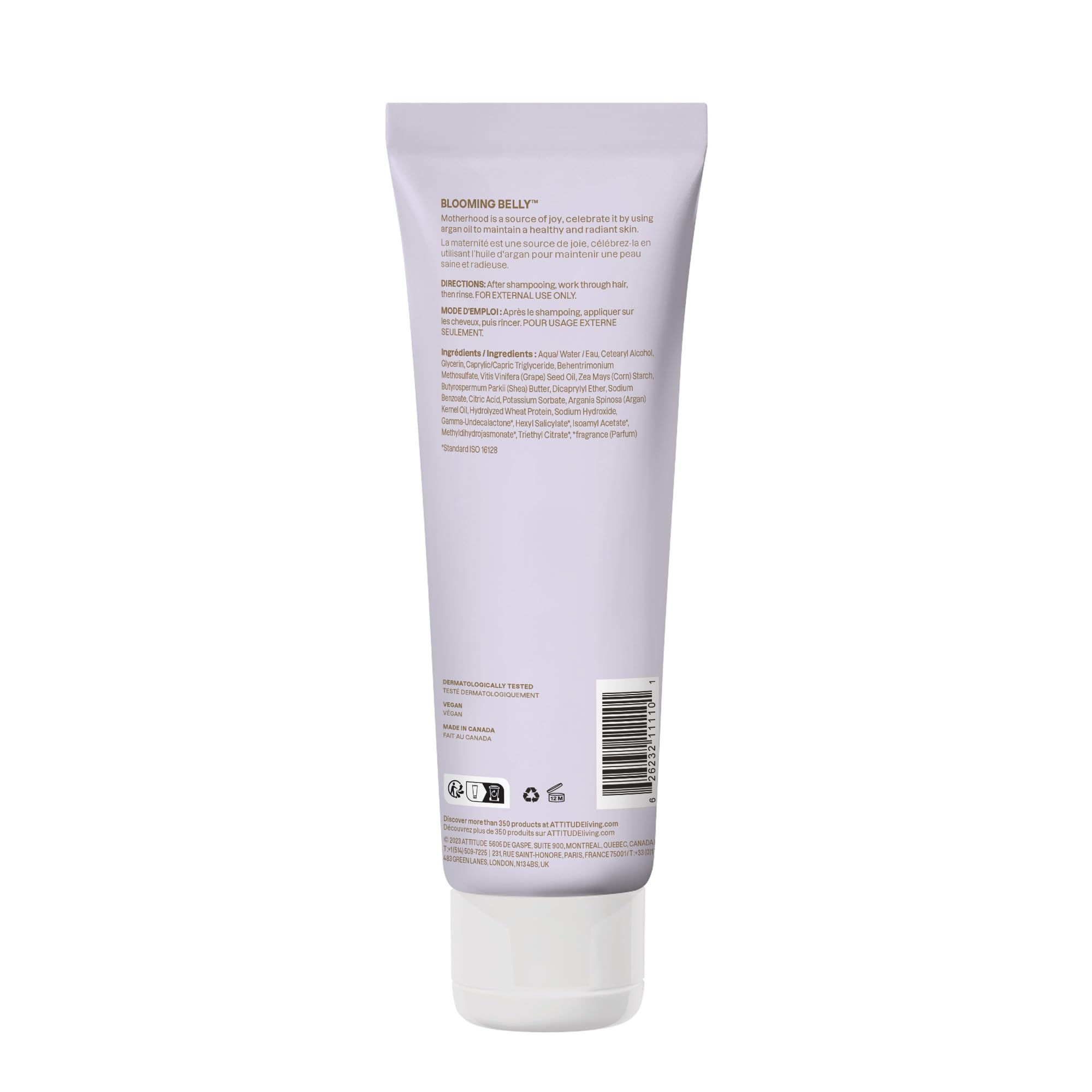 ATTITUDE Pregnancy Conditioner rose-scent close-up capturing soothing aromatherapy during hair care.