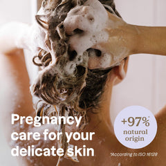 ATTITUDE Pregnancy Shampoo rose scent closeup conveying calming self-care during pregnancy.