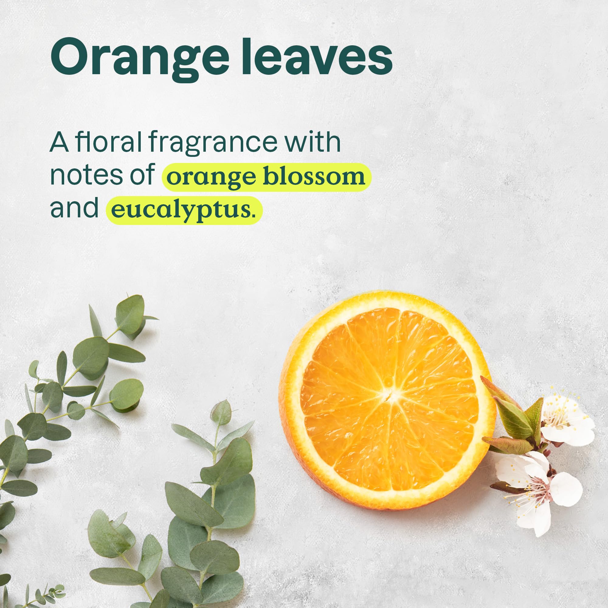 ATTITUDE conditioner fragrance closeup emphasizes orange blossom and eucalyptus scent.