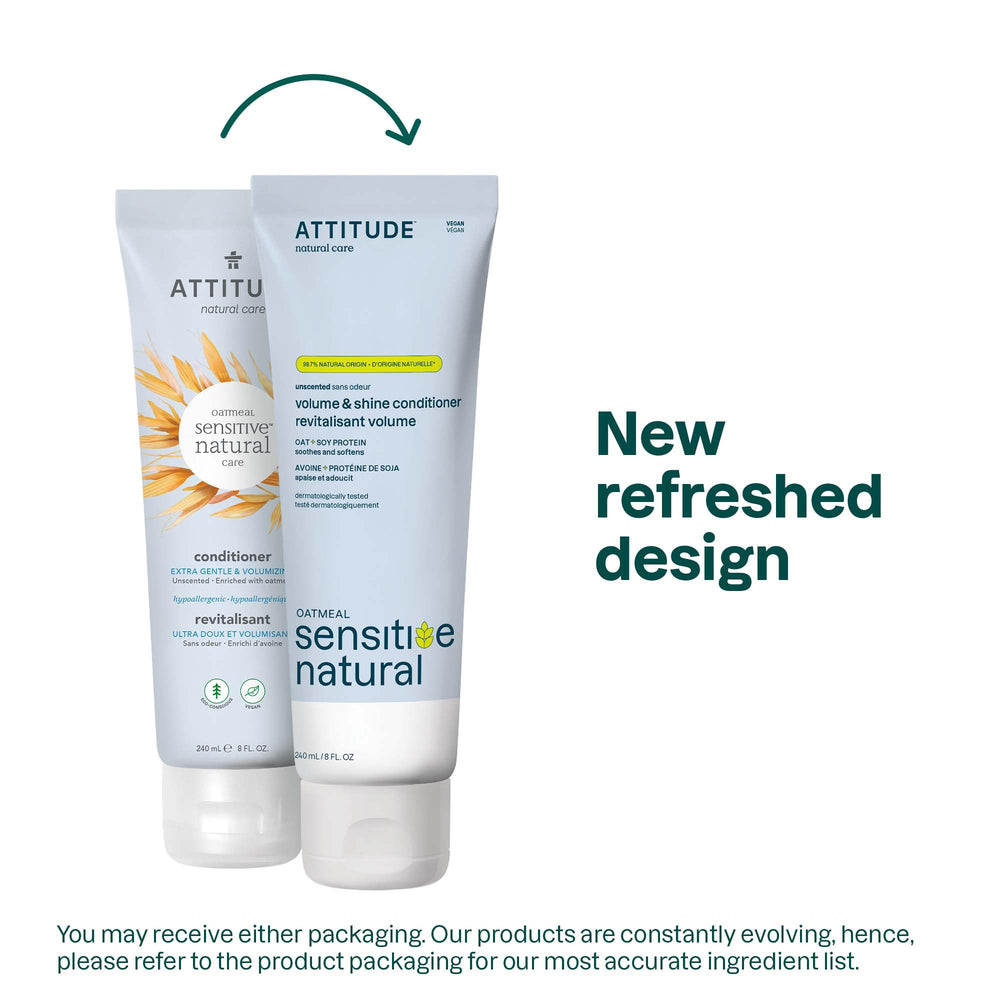 ATTITUDE Volume-Shine Conditioner Hair demonstrates added body and manageability.