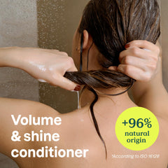 ATTITUDE Volume & Shine ingredients closeup, featuring soy protein and cranberry