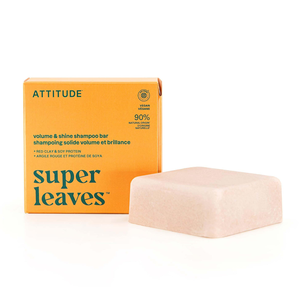 ATTITUDE Volume & Shine Shampoo Bar lather close-up shows rich foam for voluminous hair