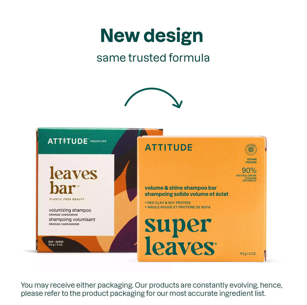 ATTITUDE Volume & Shine Shampoo Bar red clay close-up indicating oil absorption