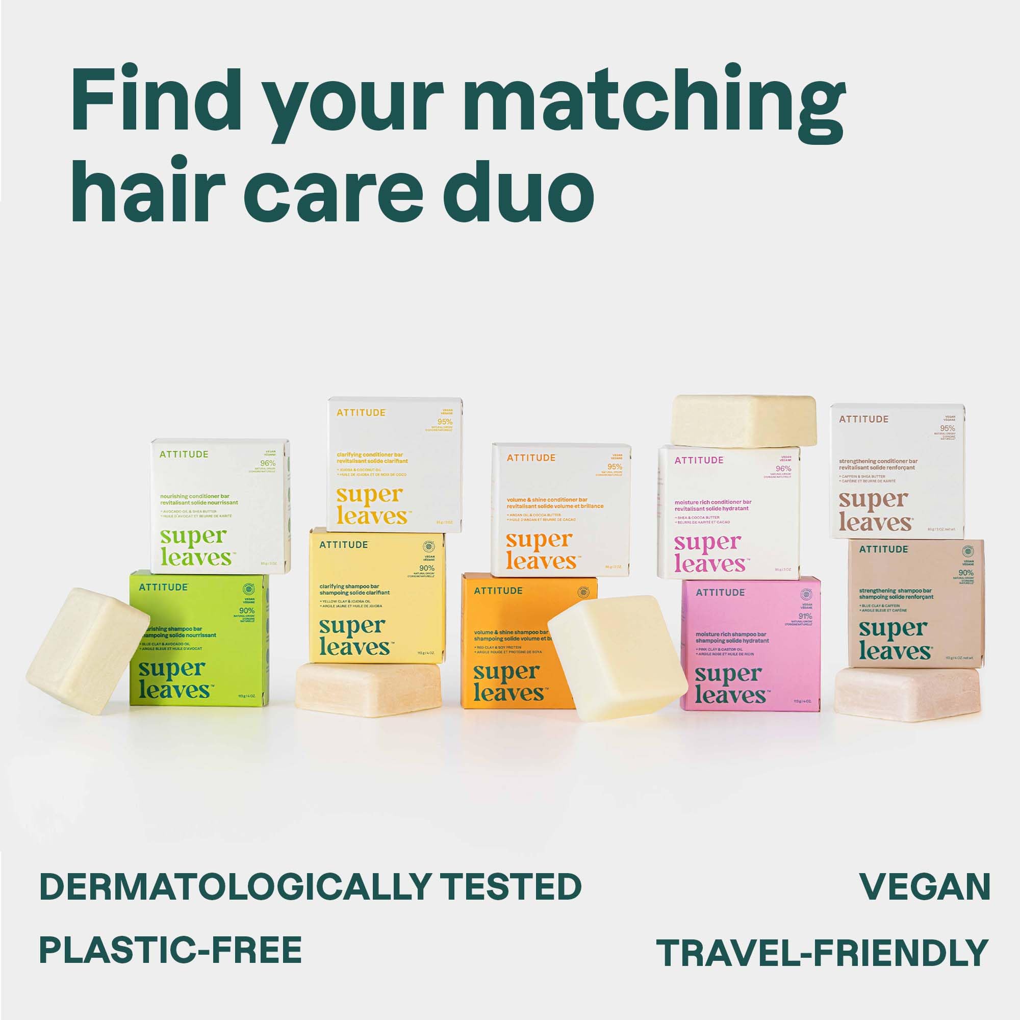 ATTITUDE Volume & Shine Shampoo Bar travel-ready solid format in hand