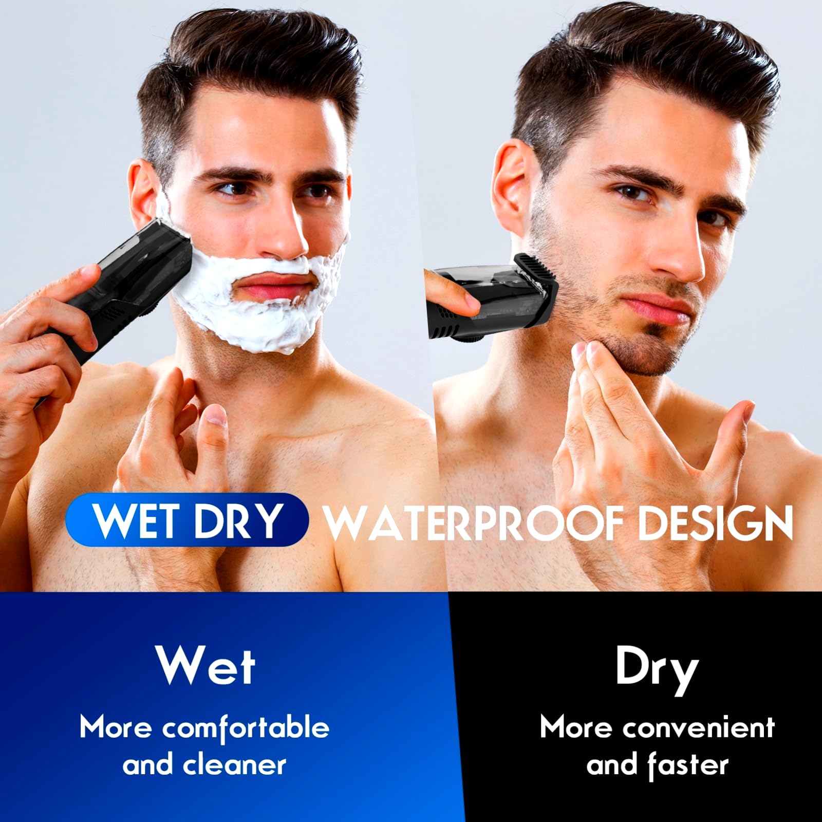 ATVOXIS vacuum beard trimmer USB-C charging for quick power on the go