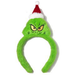 Atvscay Christmas Santa Headband green front view, festive accessory for holiday parties.