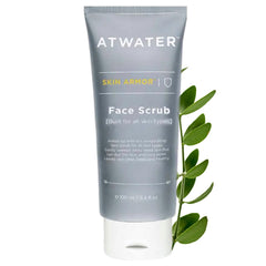 ATWATER Skin Armor Exfoliating Scrub jar shows a premium non-abrasive formula for smoother skin.