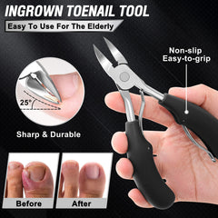 Aucurwen 360-degree rotating toenail clipper reduces wrist twisting during trimming.