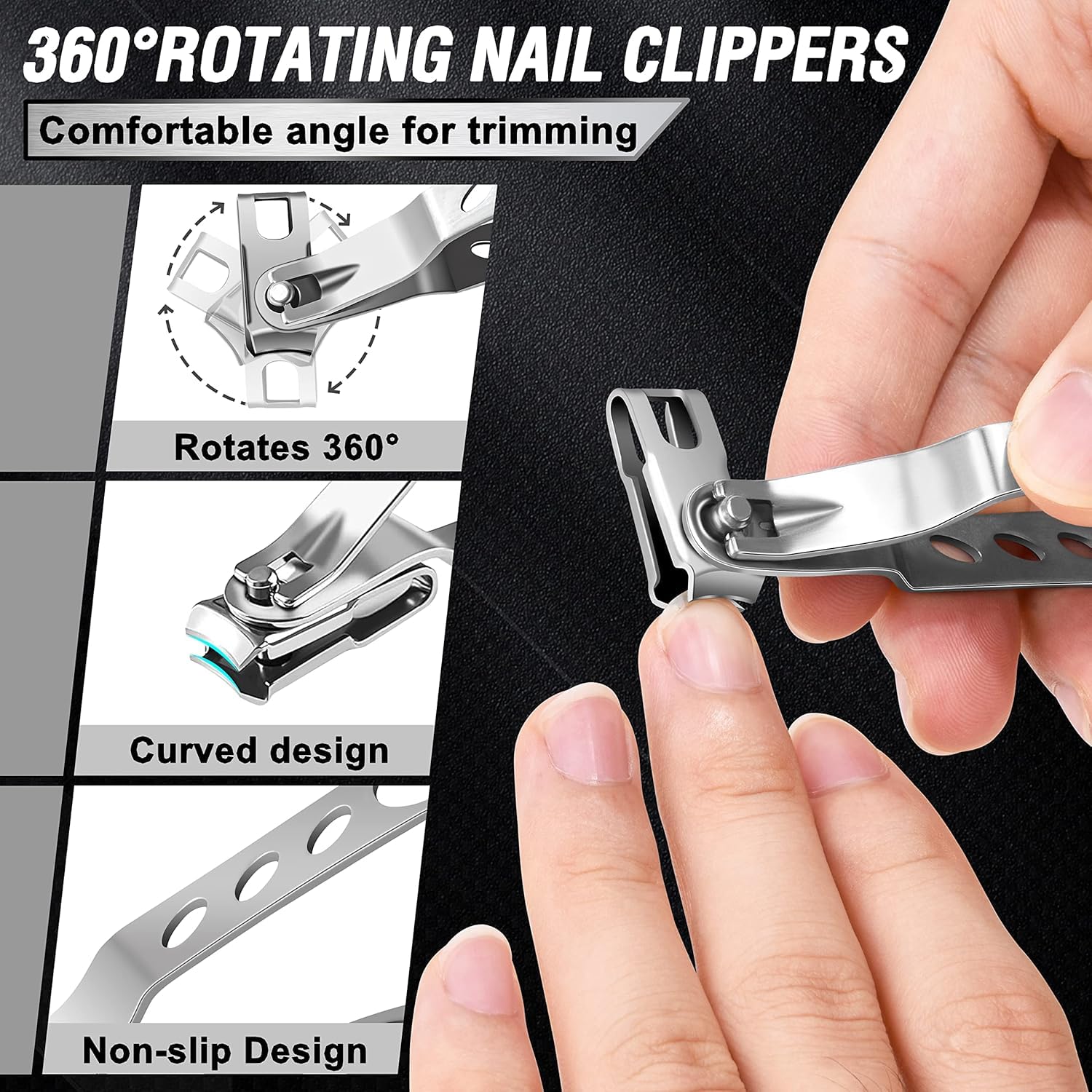 Aucurwen large-opening clippers designed to trim thick nails with ease.