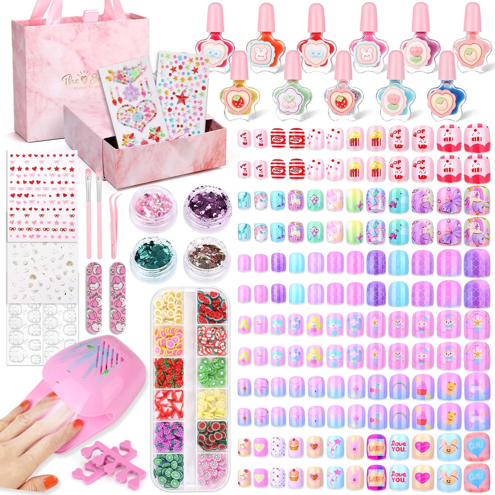 Audab kids nails kit all-in-one set for creative play and at-home salon fun.
