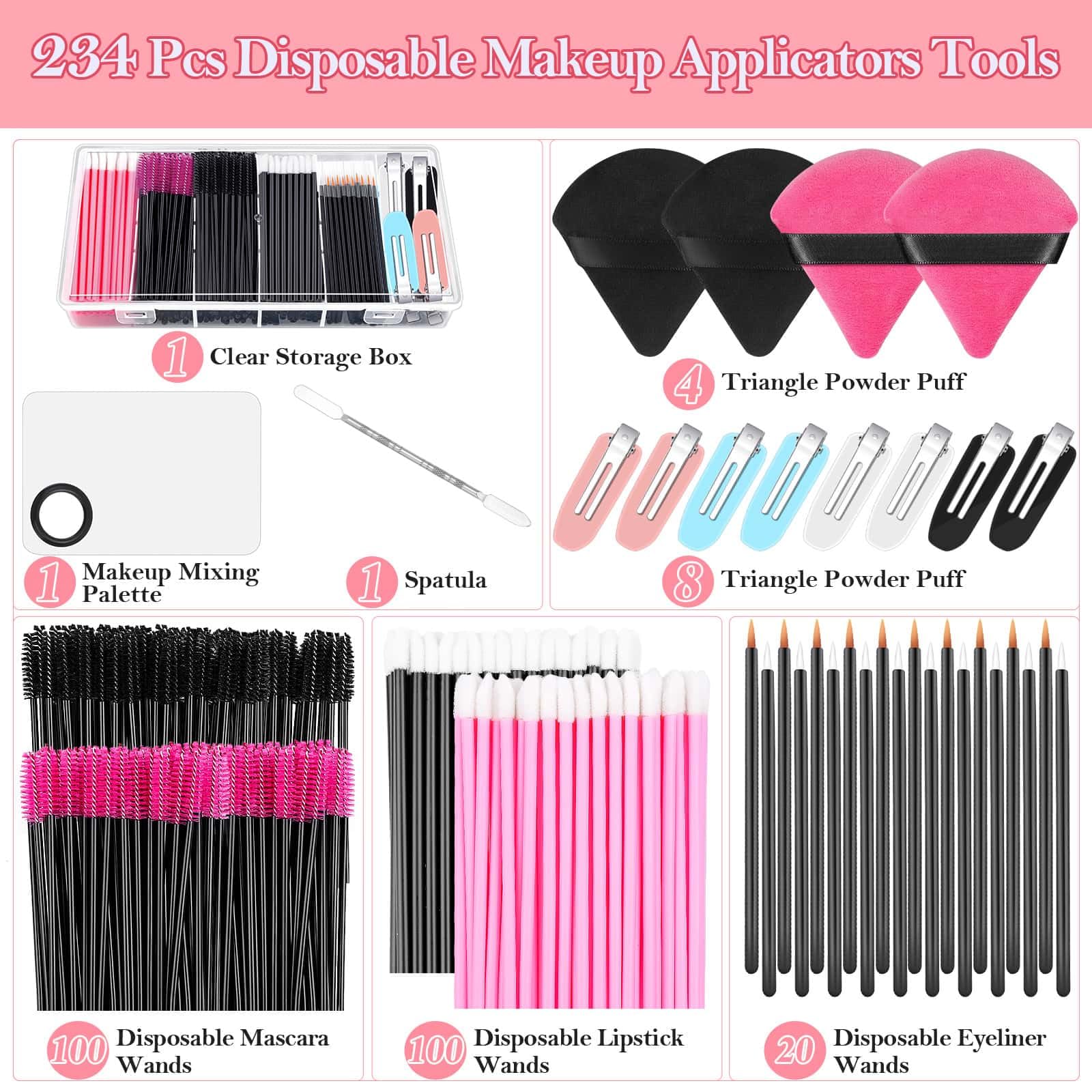 Audab triangle makeup puff with dual sides for broad and detailed application.
