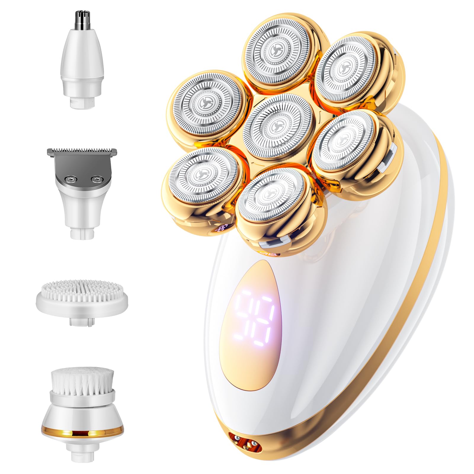 Augrz electric razor 7D floating head close-up for precise curves and smooth shaving