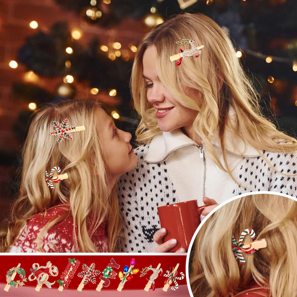 AUGSUN candy-cane hair clip adds sweet festive detail