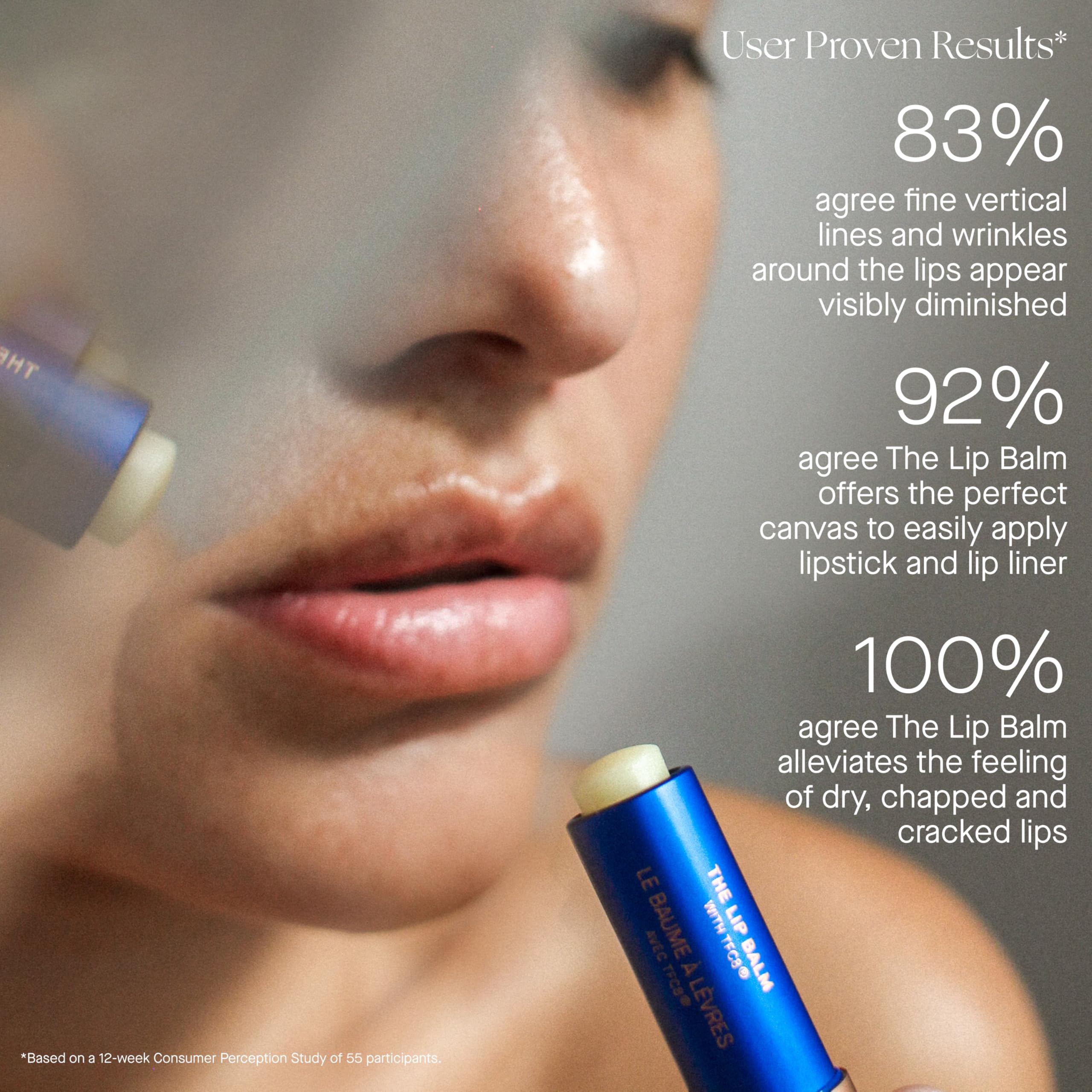 Augustinus Bader Lip Balm closeup texture reveals creamy, melt-in softness.