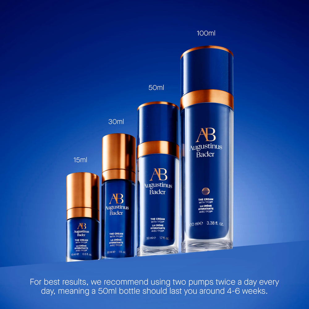 Augustinus Bader Rich Cream evening routine image suggests gentle renewal and overnight nourishment.