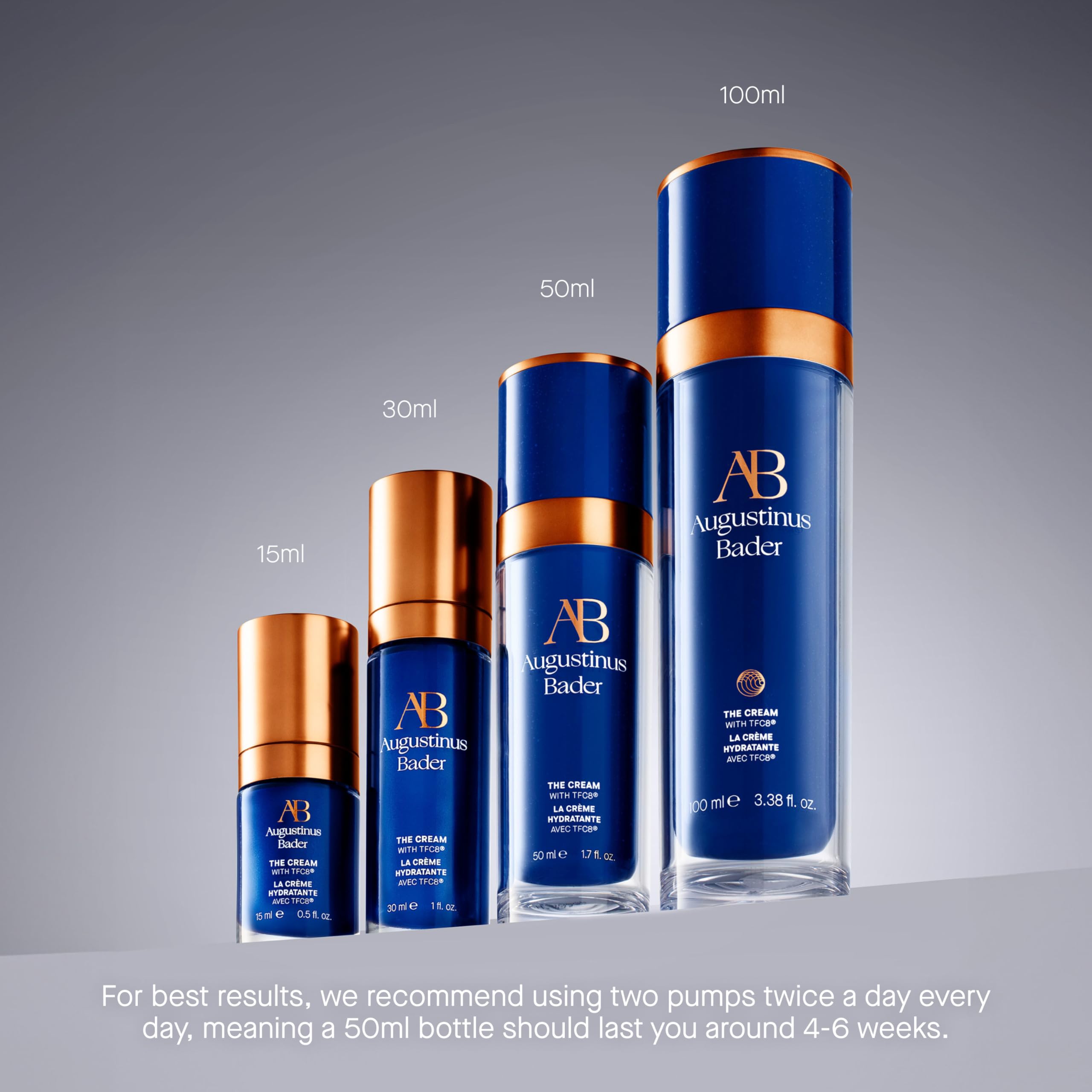 Augustinus Bader The Cream glow finish hints at radiant complexion.
