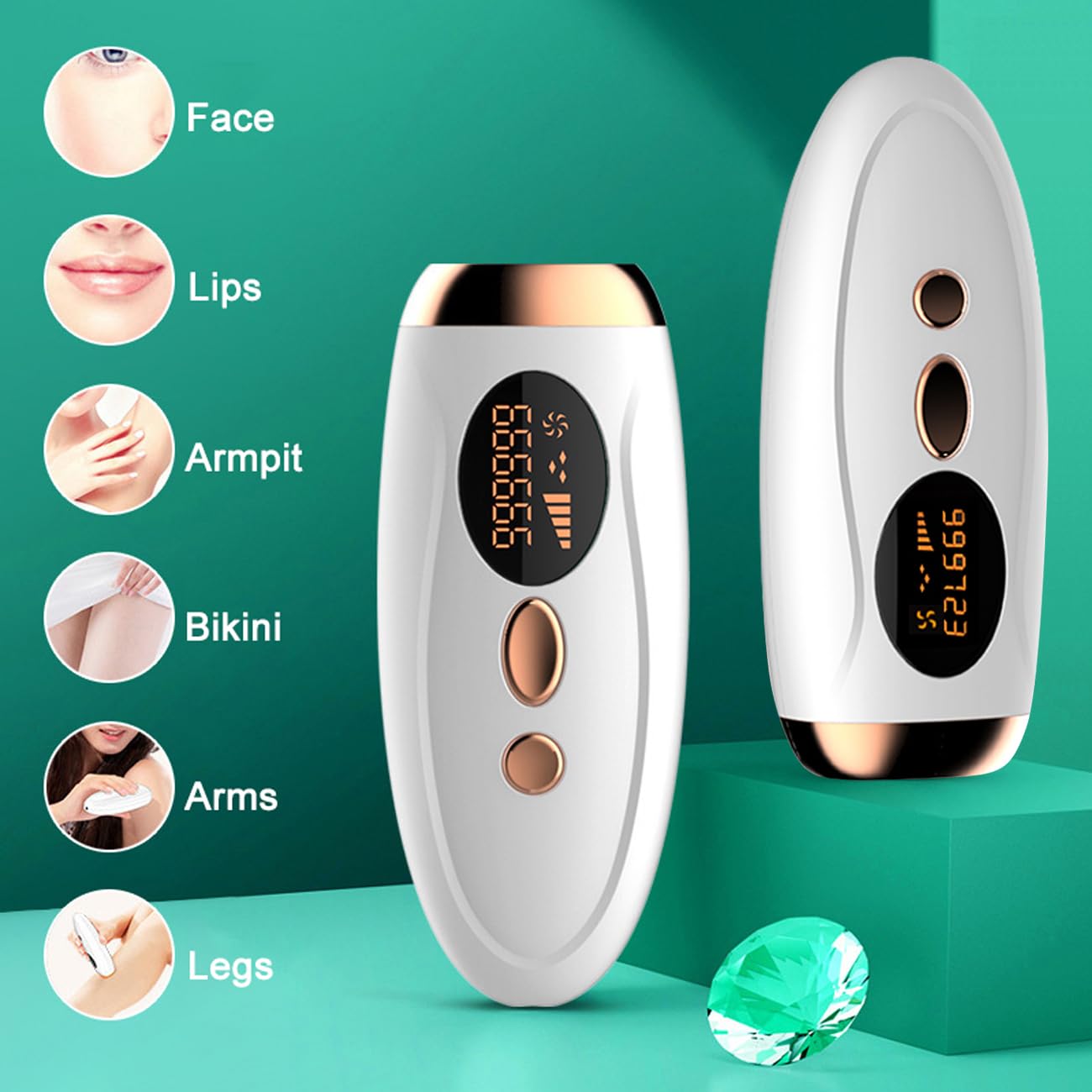 AUITRONCARE IPL hair removal automatic mode for fast full-body treatment.