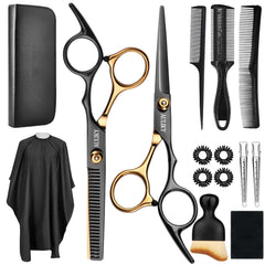 AULikY hair cutting scissors kit closeup for precise salon-grade cuts