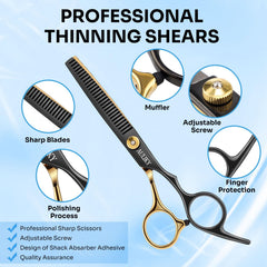 AULikY stainless steel blades hair shears deliver durable, long-lasting cutting performance