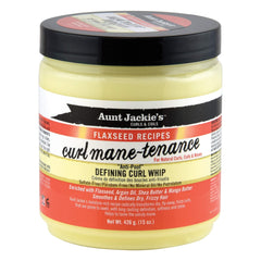 Aunt Jackie's Curl Mane-tenance jar in orange showing defined, moisturized curls.