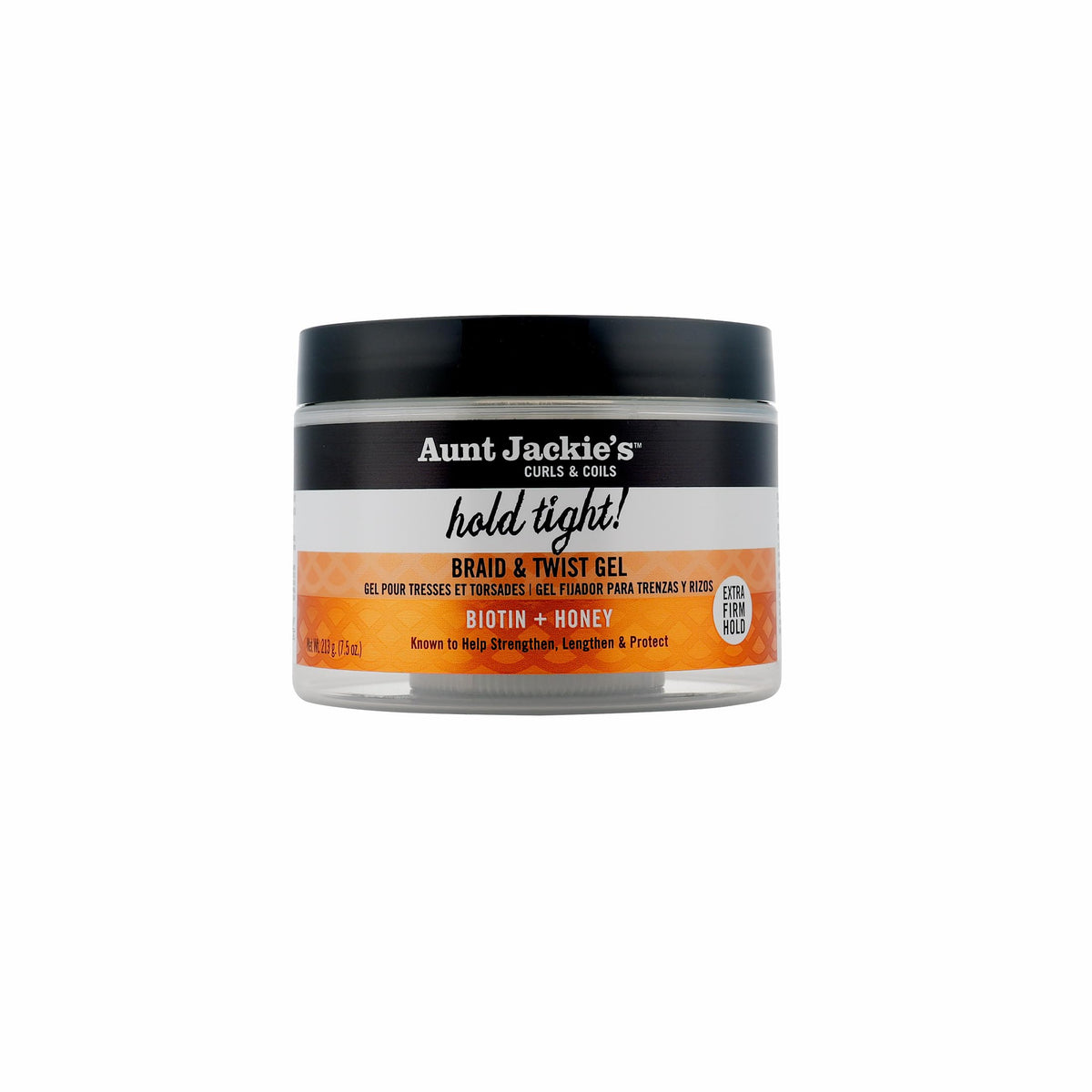 Aunt Jackie's Hold Tight gel bottle ready for firm hold and shine