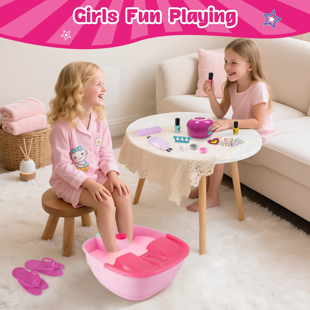 AuntyFey kids spa day kit pedicure tools for safe at-home nail care.